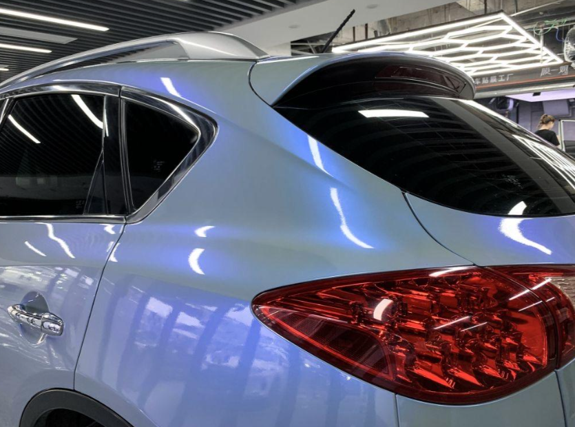 Gloss Diamond Gray Blue Car Vinyl Wrap review Nastyku 02