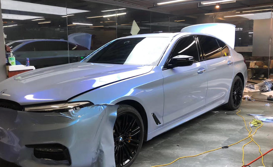 Gloss Diamond Gray Blue Car Vinyl Wrap review Nastyku 03
