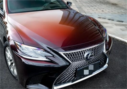 PET Gloss Shifting Red to Black Car Vinyl Wrap review 2