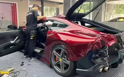  Liquid Metallic Dragon Blood Red Car Vinyl Wrap review 