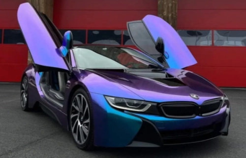 Gloss Diamond Purple Blue Car Vinyl Wrap review 