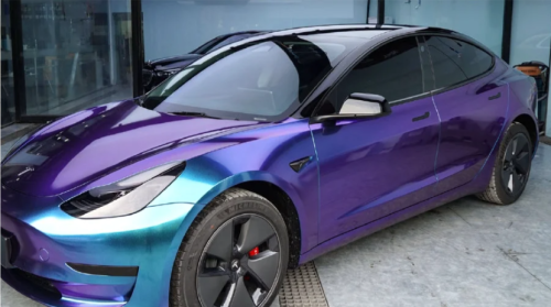 Gloss Diamond Purple Blue Car Vinyl Wrap review 