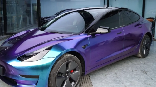Gloss Diamond Purple Blue Car Vinyl Wrap review 