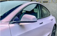  Gloss Metallic Pink to White Car Vinyl Wrap  review 2