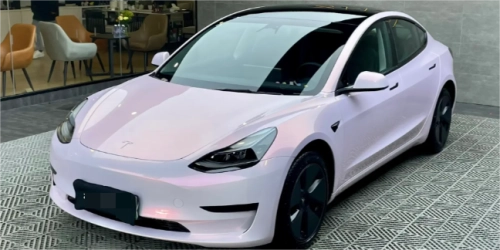 Gloss Metallic Pink to White Car Vinyl Wrap  review 