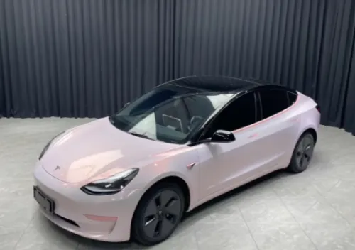  Gloss Metallic Pink to White Car Vinyl Wrap  review 