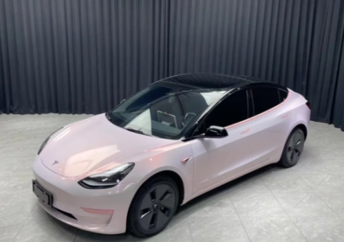 Gloss Metallic Pink to White Car Vinyl Wrap  review 