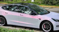  Gloss Metallic Pink to White Car Vinyl Wrap  review 1