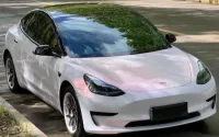  Gloss Metallic Pink to White Car Vinyl Wrap  review 3
