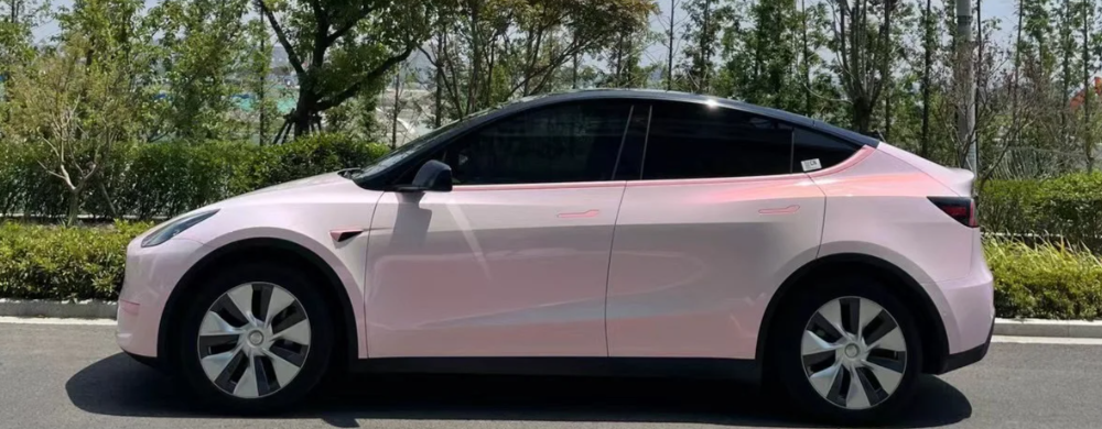 Gloss Metallic Pink to White Car Vinyl Wrap  review 0