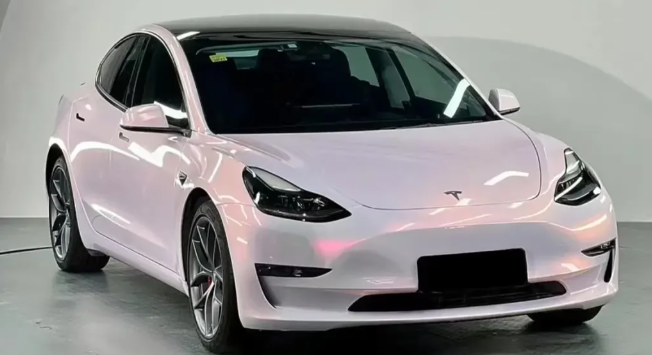 Gloss Metallic Pink to White Car Vinyl Wrap  review 0