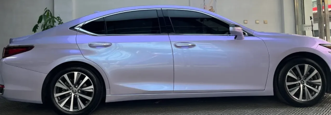 Twin-Color Silver Purple Car Vinyl Wrap  review 1