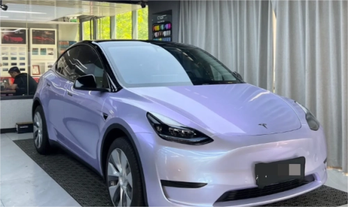 Twin-Color Silver Purple Car Vinyl Wrap  review 