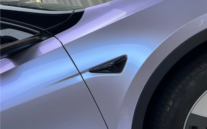 Twin-Color Silver Purple Car Vinyl Wrap  review 1