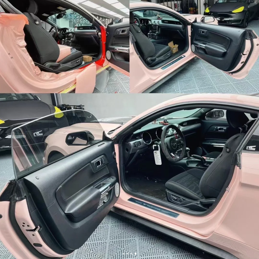 Super Gloss Pale Pink Car Vinyl Wrap review Katie Lucca 01