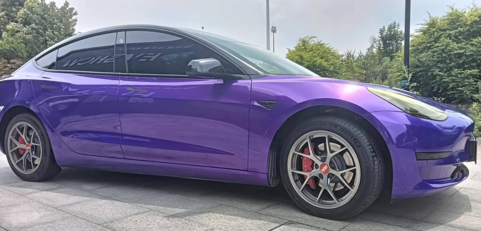 Gloss Metallic Plum Explosion Purple Car Vinyl Wrap review 0