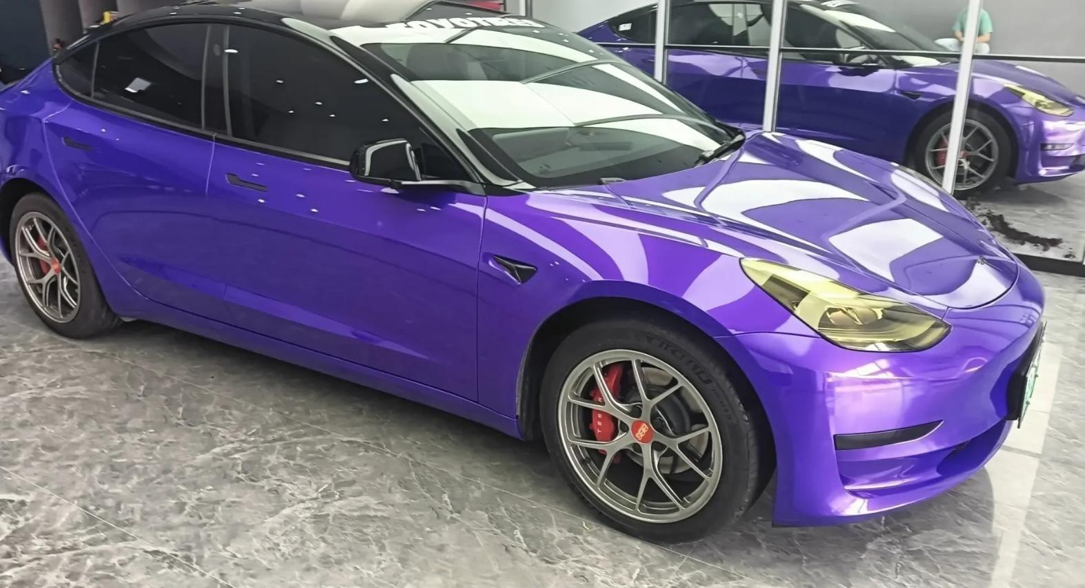 Gloss Metallic Plum Explosion Purple Car Vinyl Wrap review 1