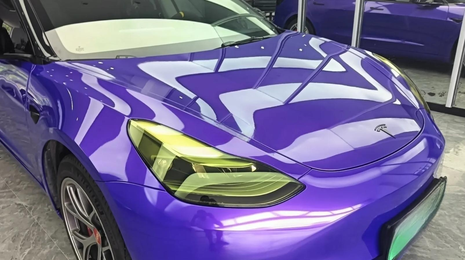 Gloss Metallic Plum Explosion Purple Car Vinyl Wrap review 2