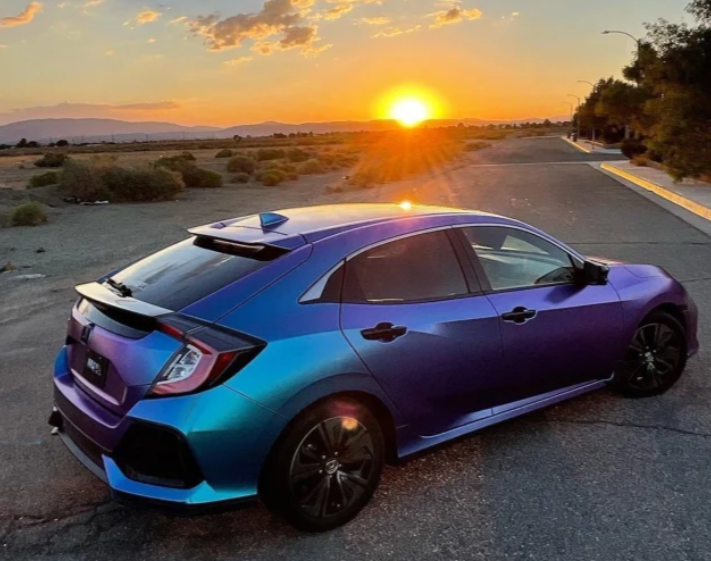 Gloss Diamond Purple Blue Car Vinyl Wrap review 1