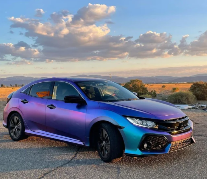 Gloss Diamond Purple Blue Car Vinyl Wrap review 2