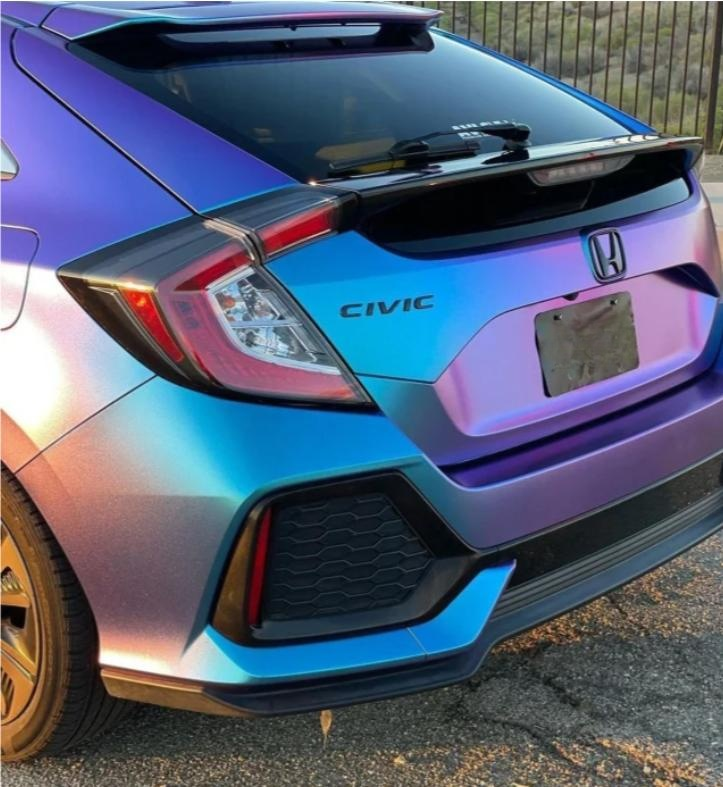 Gloss Diamond Purple Blue Car Vinyl Wrap review 3