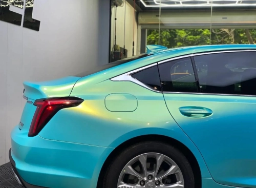  Metallic Neon Ice Blue Car Vinyl Wrap review 
