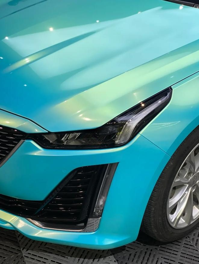  Metallic Neon Ice Blue Car Vinyl Wrap review SM 03