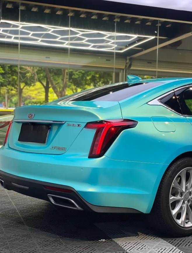  Metallic Neon Ice Blue Car Vinyl Wrap review SM 05