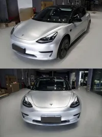 Matte Metallic Metal Silver Car Vinyl Wrap review 1