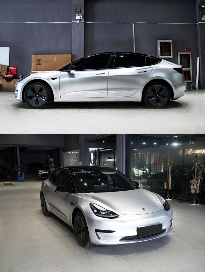 Matte Metallic Metal Silver Car Vinyl Wrap review Kris 04