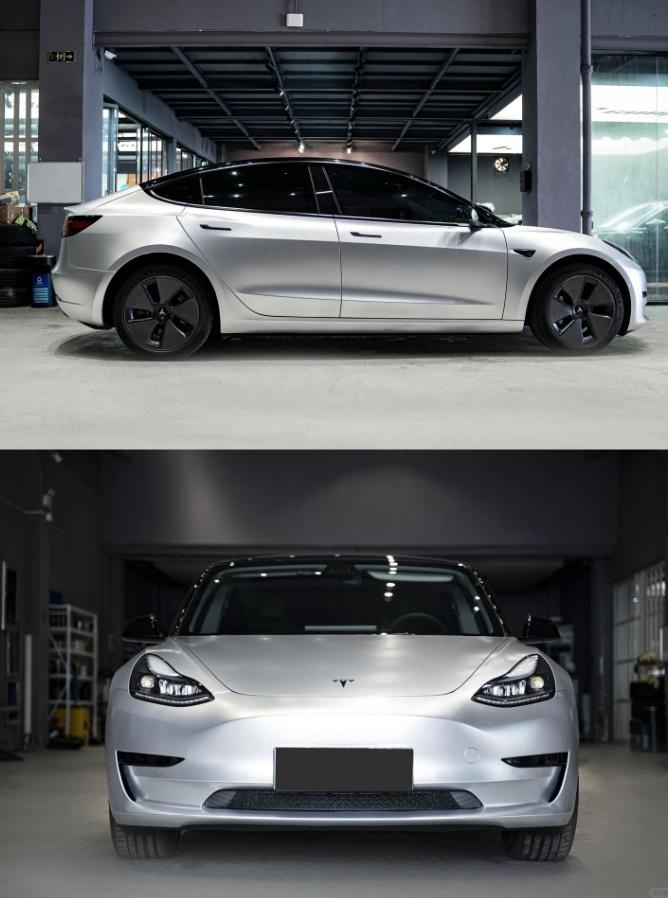 Matte Metallic Metal Silver Car Vinyl Wrap review Kris 05