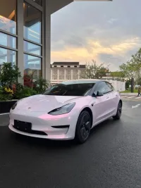  Gloss Metallic Pink to White Car Vinyl Wrap  review 1