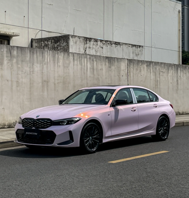 Gloss Metallic Pink to White Car Vinyl Wrap  review 0