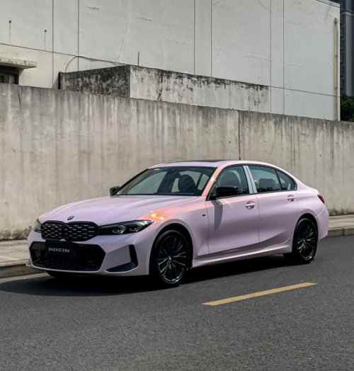 Gloss Metallic Pink to White Car Vinyl Wrap  review 