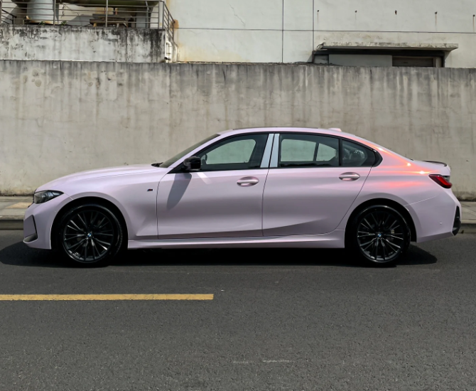 Gloss Metallic Pink to White Car Vinyl Wrap  review 2