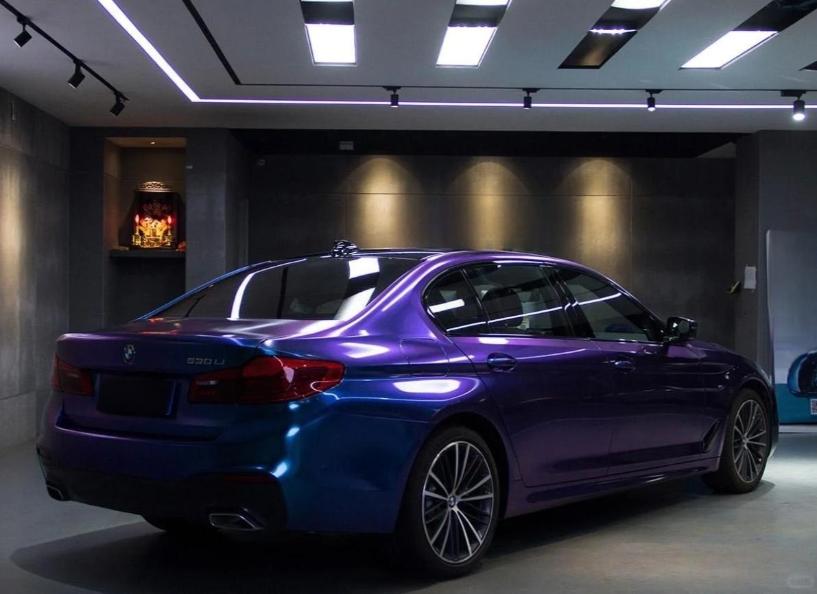 Gloss Diamond Purple Blue Car Vinyl Wrap review 1