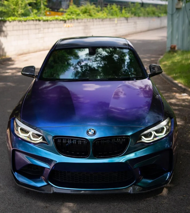 Gloss Diamond Purple Blue Car Vinyl Wrap review 2