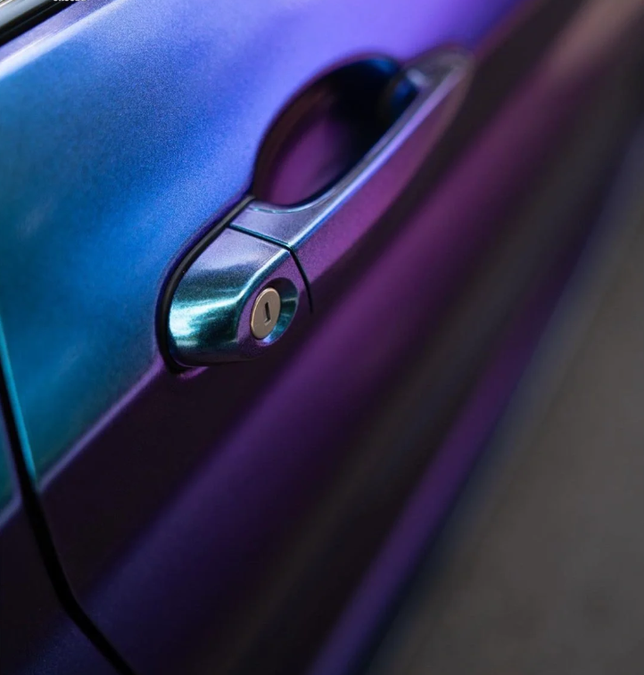 Gloss Diamond Purple Blue Car Vinyl Wrap review 3