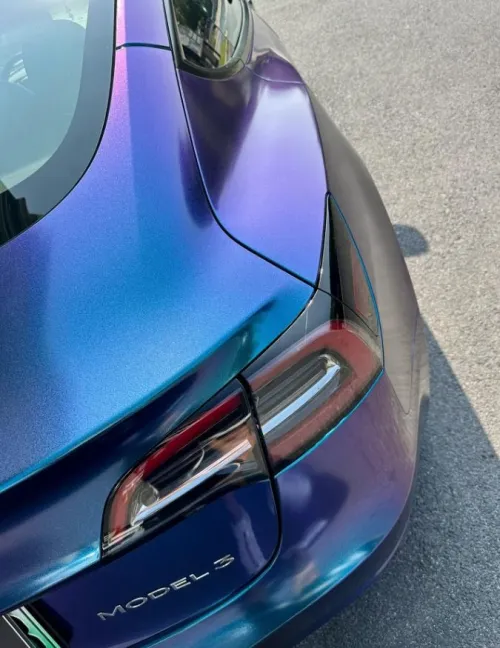 Gloss Diamond Purple Blue Car Vinyl Wrap review 