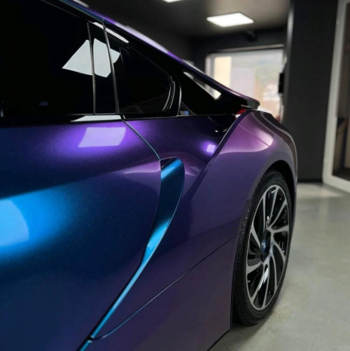Gloss Diamond Purple Blue Car Vinyl Wrap review 