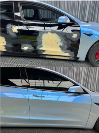 Candy Metallic Dark Gray Blue Car Vinyl Wrap review 0