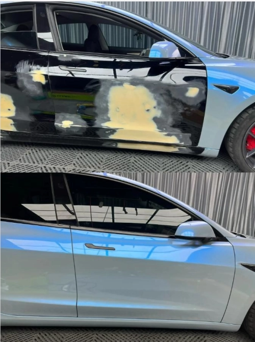 Candy Metallic Dark Gray Blue Car Vinyl Wrap review 