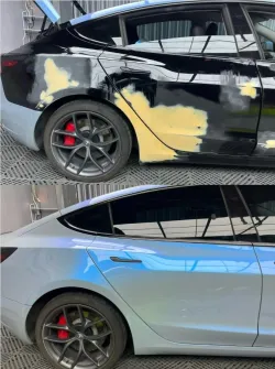 Candy Metallic Dark Gray Blue Car Vinyl Wrap review Blaine T. Jones 02