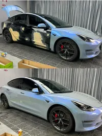 Candy Metallic Dark Gray Blue Car Vinyl Wrap review 2