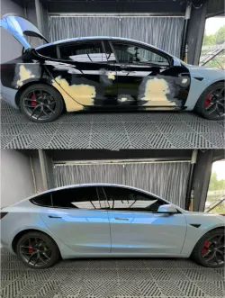 Candy Metallic Dark Gray Blue Car Vinyl Wrap review Blaine T. Jones 04