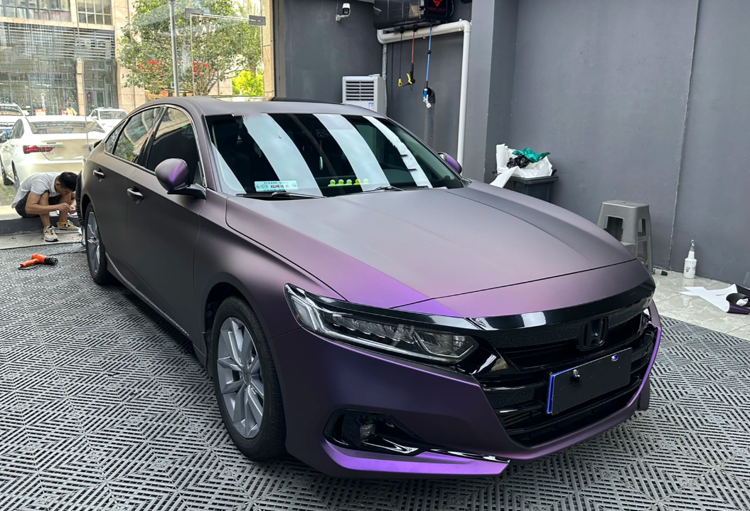 Matte Metallic Purple Car Vinyl Wrap review 3
