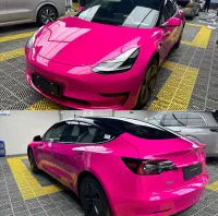 Super Gloss Rose Red Car Vinyl Wrap review 1