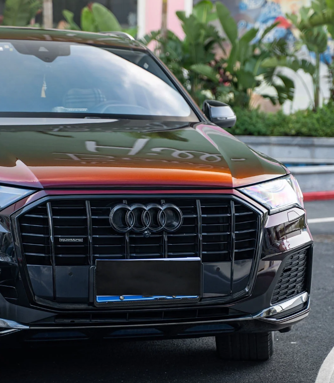 PET Gloss Shifting Red to Black Car Vinyl Wrap review 3