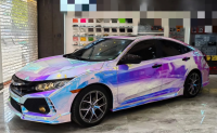 Holographic Chrome Rainbow White Car Vinyl Wrap (Non-Stretchable) review 1