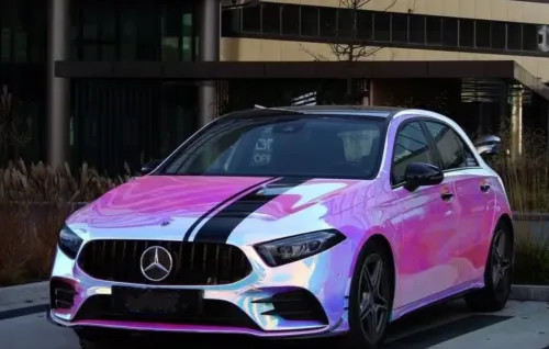 Holographic Chrome Rainbow White Car Vinyl Wrap (Non-Stretchable) review 